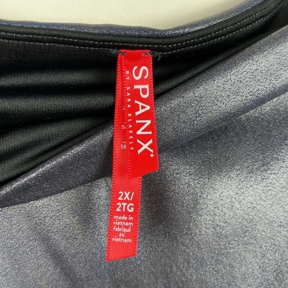 NWT Spanx Faux Leather Leggings Dark Navy Pants 2X - Picture 5 of 9